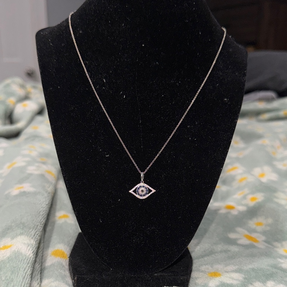 Silver Evil Eye Pendant Necklace